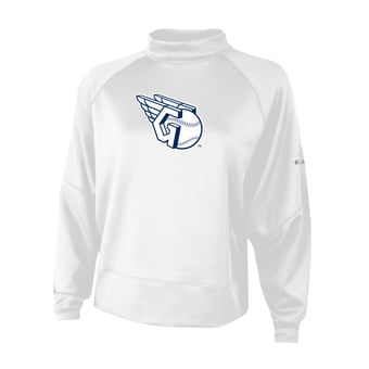 Women's Columbia White Cleveland Guardians  Par Performance Mock Neck Sweatshirt