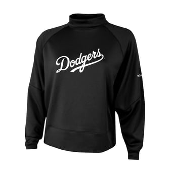 Women's Columbia Black Los Angeles Dodgers  Par Performance Mock Neck Sweatshirt
