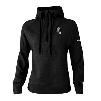 Women's Columbia Black Chicago White Sox  Swingcraft Tri-Blend Half-Zip Hoodie