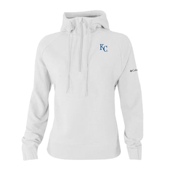 Women's Columbia White Kansas City Royals  Swingcraft Tri-Blend Half-Zip Hoodie