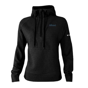 Women's Columbia Black Miami Marlins  Swingcraft Tri-Blend Half-Zip Hoodie