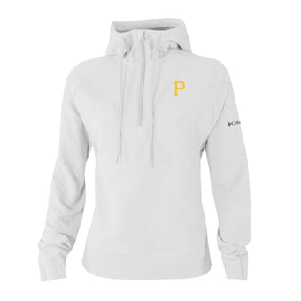 Women's Columbia White Pittsburgh Pirates  Swingcraft Tri-Blend Half-Zip Hoodie