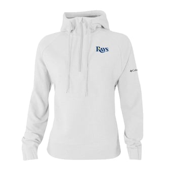 Women's Columbia White Tampa Bay Rays  Swingcraft Tri-Blend Half-Zip Hoodie