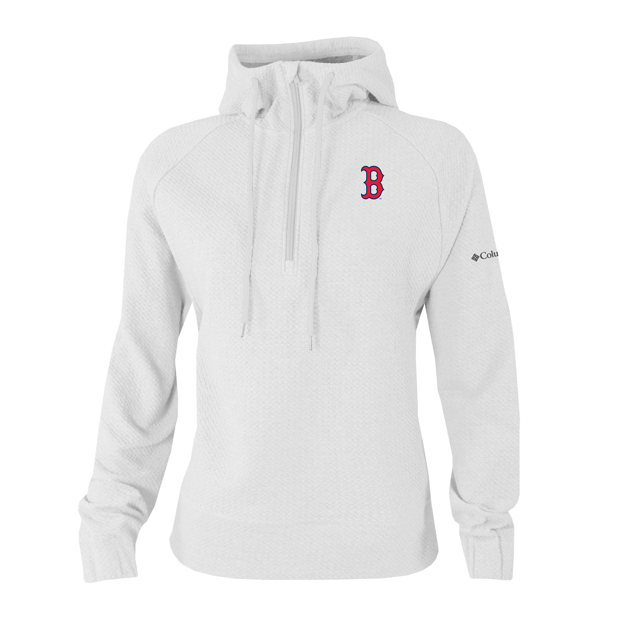 Women’s Columbia White Boston Red Sox Swingcraft Tri-Blend Half-Zip Hoodie