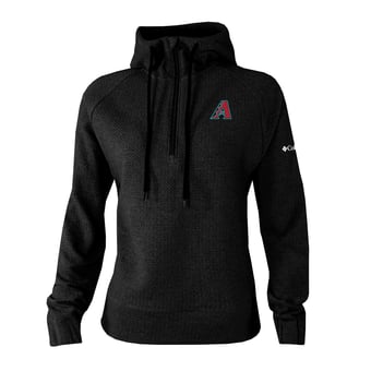 Women's Columbia Black Arizona Diamondbacks  Swingcraft Tri-Blend Half-Zip Hoodie