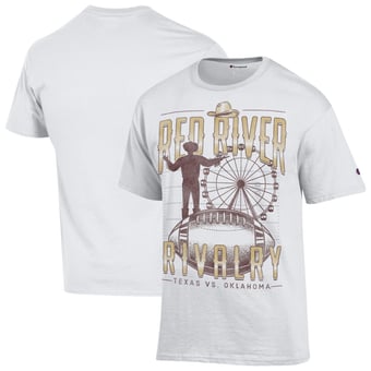 Men's Champion White 2026 Red River Rivalry Ferris Wheel T-Shirt