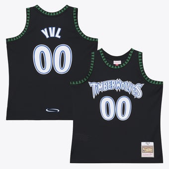 Men's Mitchell & Ness x Playboi Carti Black Minnesota Timberwolves 1997-98 Swingman Jersey
