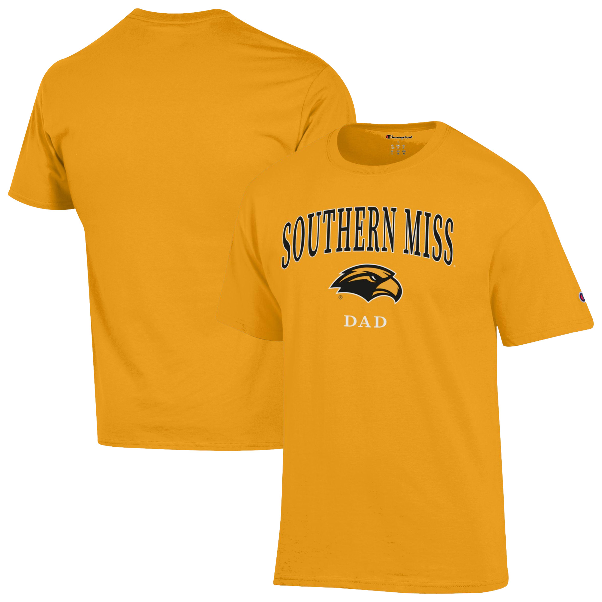 Men’s Champion Gold Southern Miss Golden Eagles Dad Logo T-Shirt Men’s Champion Gold Southern Miss Golden Eagles Dad Logo T-Shirt