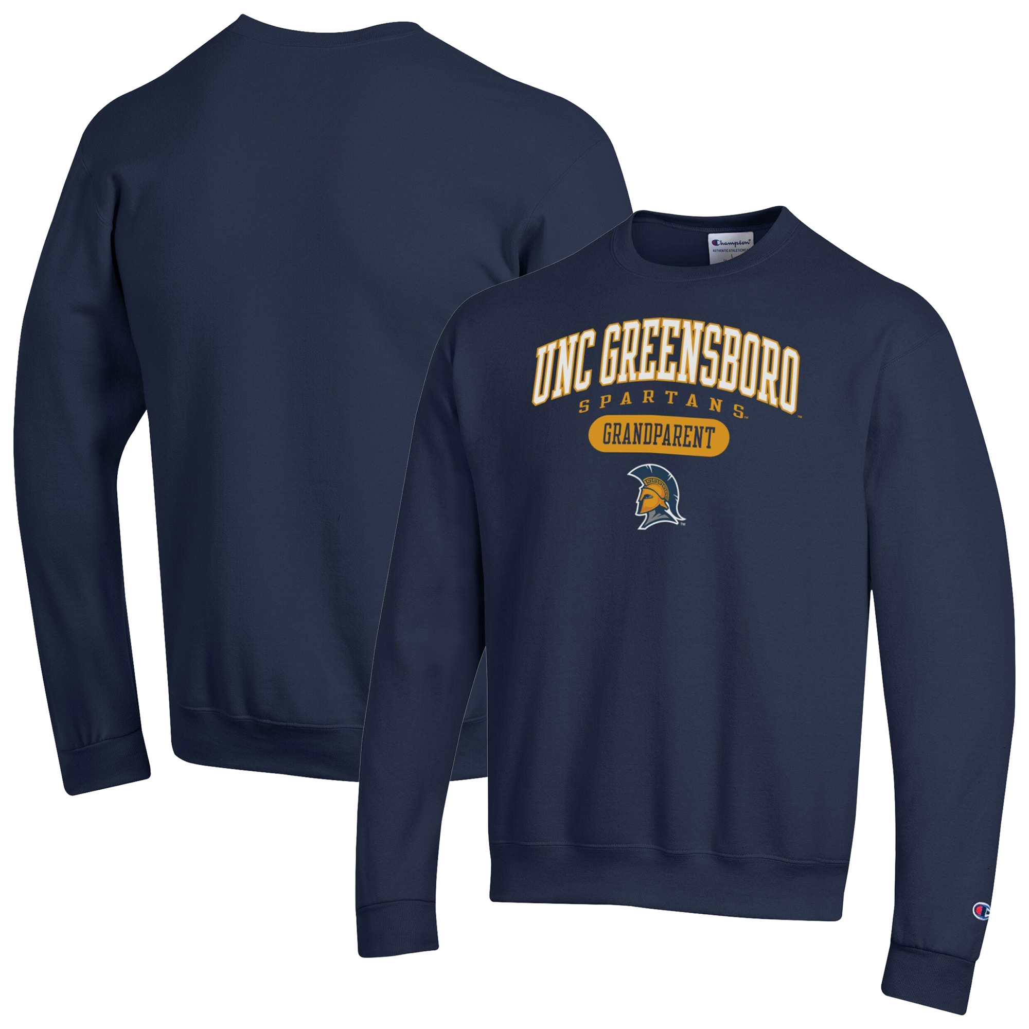 Men’s Champion Navy UNCG Spartans Grandparent Logo Eco Powerblend Sweatshirt Men’s Champion Navy UNCG Spartans Grandparent Logo Eco Powerblend Sweatshirt