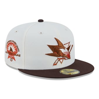 Men's New Era Cream San Jose Sharks Pumpkin Spice 59FIFTY Fitted Hat