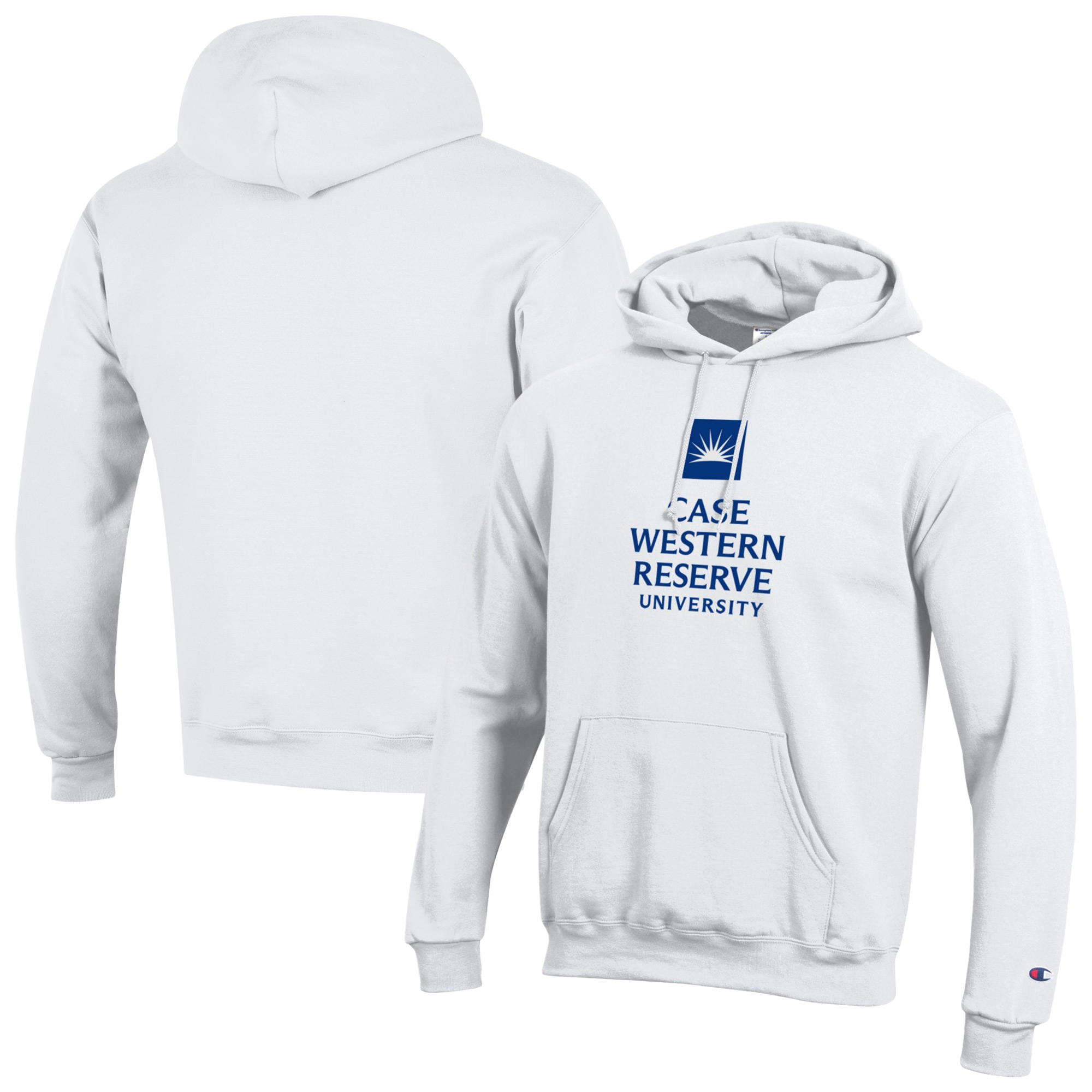 Men’s Champion White Case Western Reserve Spartans Eco Powerblend Hoodie