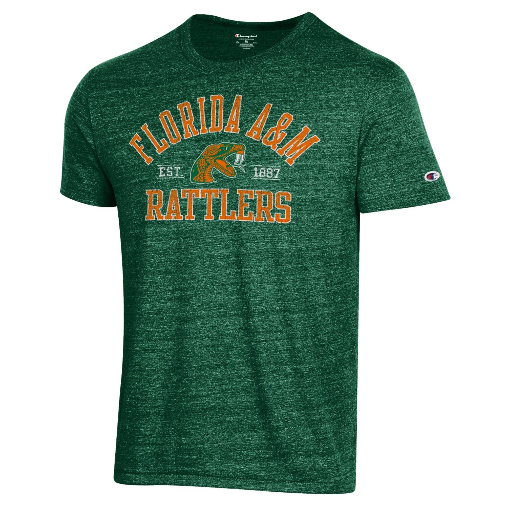 Men's Champion Green Florida A&M Rattlers Established Date Ultimate Tri-Blend T-Shirt