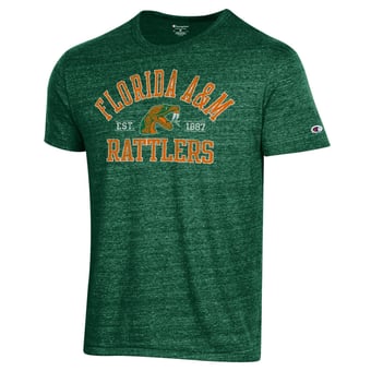 Men's Champion Green Florida A&M Rattlers Established Date Ultimate Tri-Blend T-Shirt