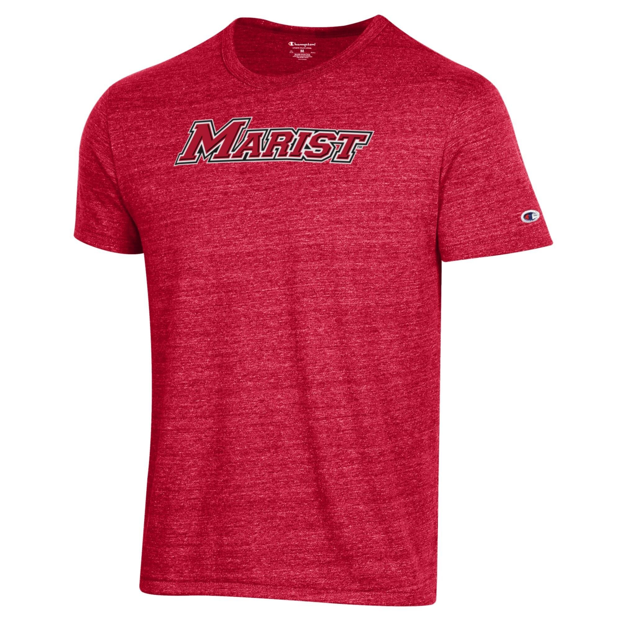 Men's Champion Red Marist Red Foxes  Ultimate Tri-Blend T-Shirt