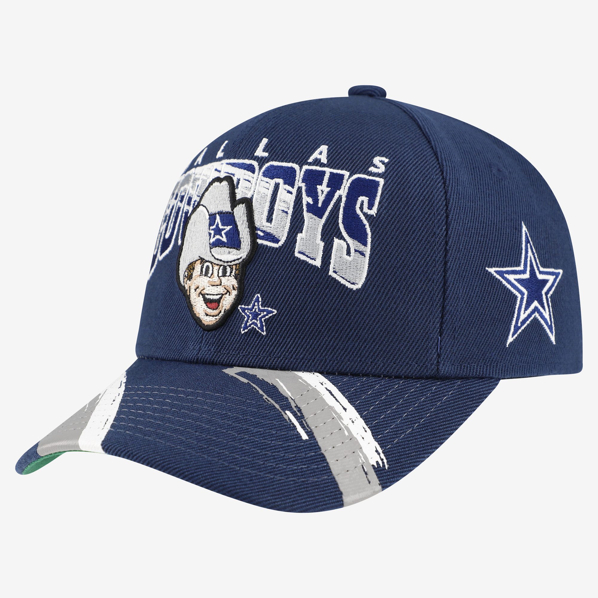 Youth Mitchell & Ness Navy Dallas Cowboys Big Head Pro Crown Adjustable Hat
