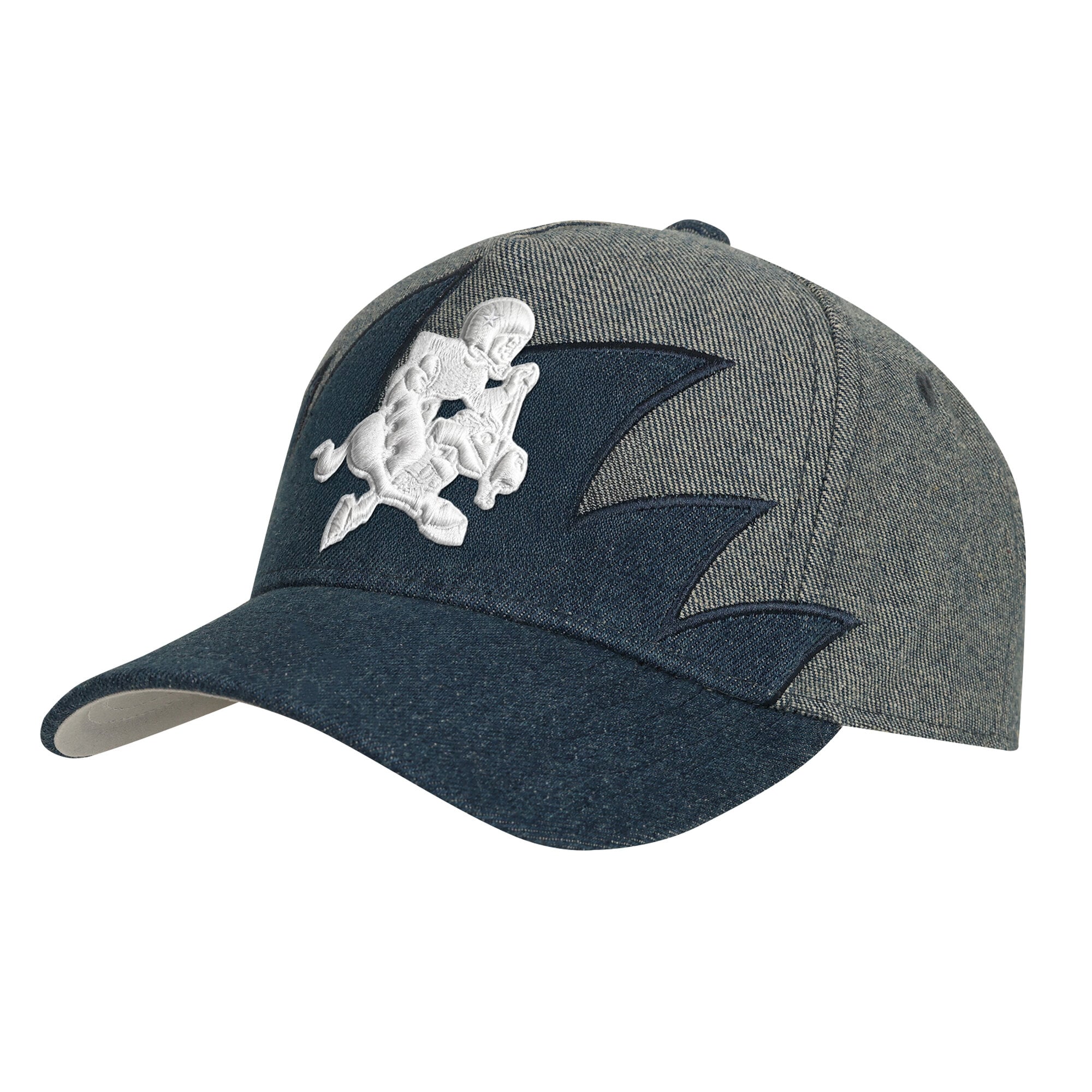 Youth Mitchell & Ness Blue Dallas Cowboys Denim Shark Tooth Pro Pinch Adjustable Hat