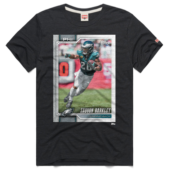 Unisex Homage Saquon Barkley Charcoal Philadelphia Eagles NFL Topps Trading Card Tri-Blend T-Shirt