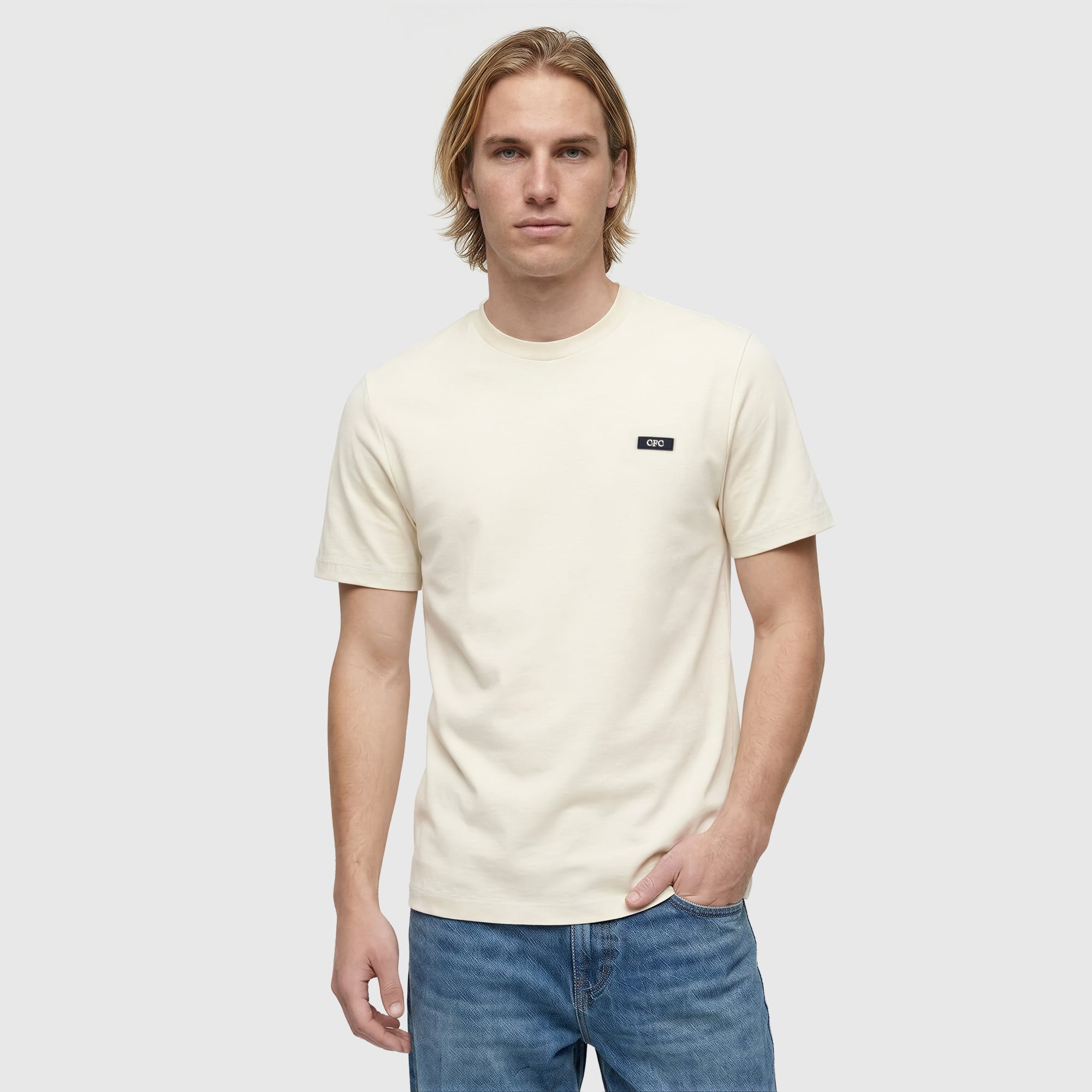 The Chelsea Edit Premium Interlock Tab T-Shirt - Stone