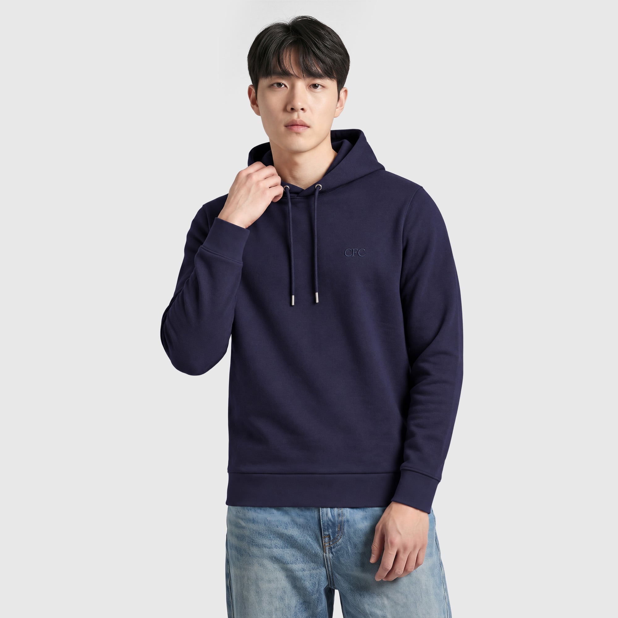 The Chelsea Edit Premium Interlock Hoodie - Navy