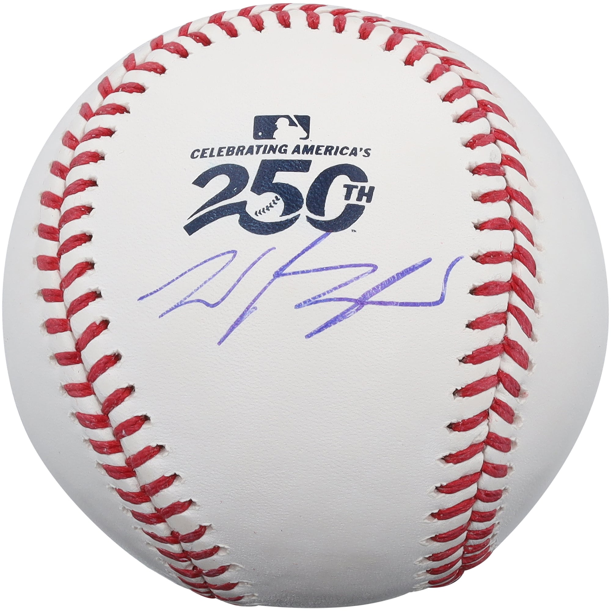 Wyatt Langford Texas Rangers Autographed USA 250th Logo Baseball