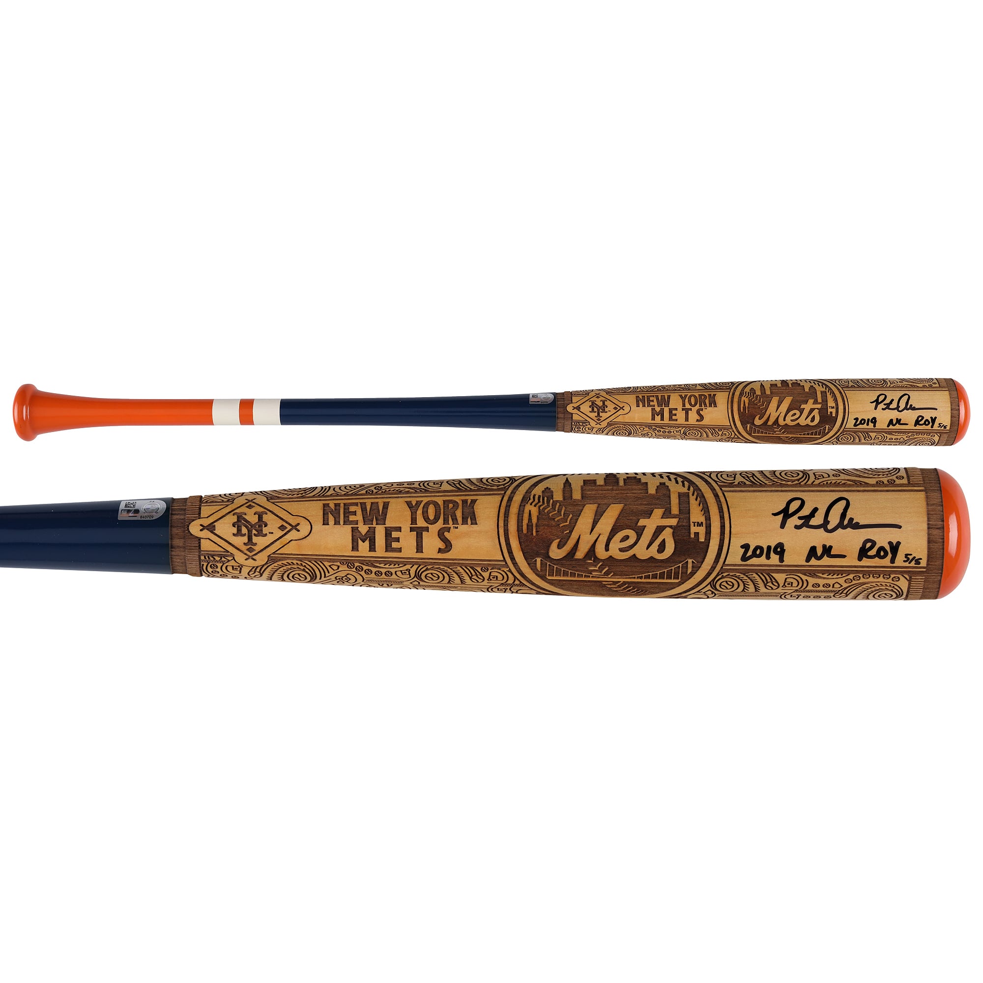 Pete Alonso New York Mets Autographed Pillbox Bat Company Mural Series Bat with "2019 NL ROY" Inscription - Limited Edition #5/5