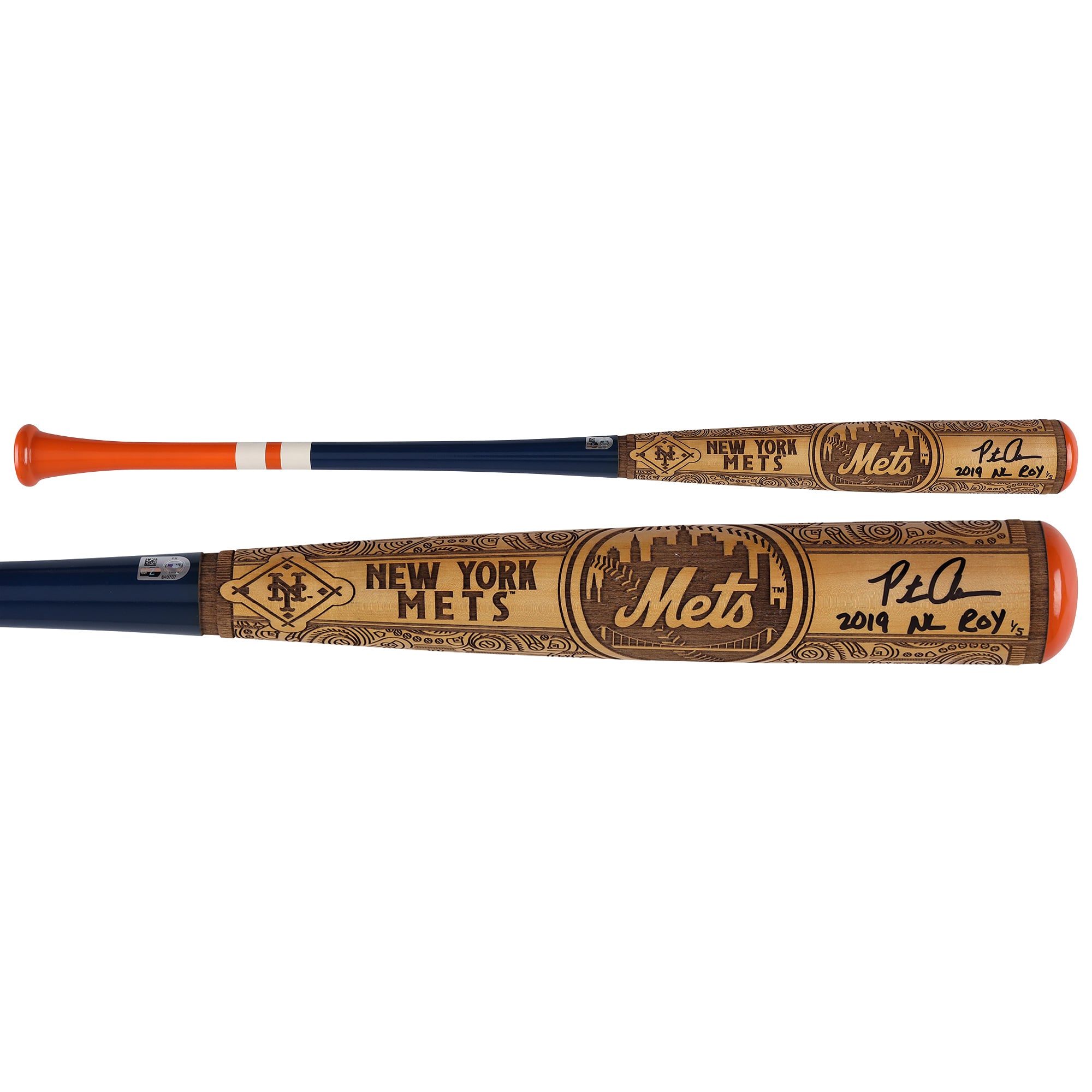 Pete Alonso New York Mets Autographed Pillbox Bat Company Mural Series Bat with "2019 NL ROY" Inscriptions - Limited Edition #1/5