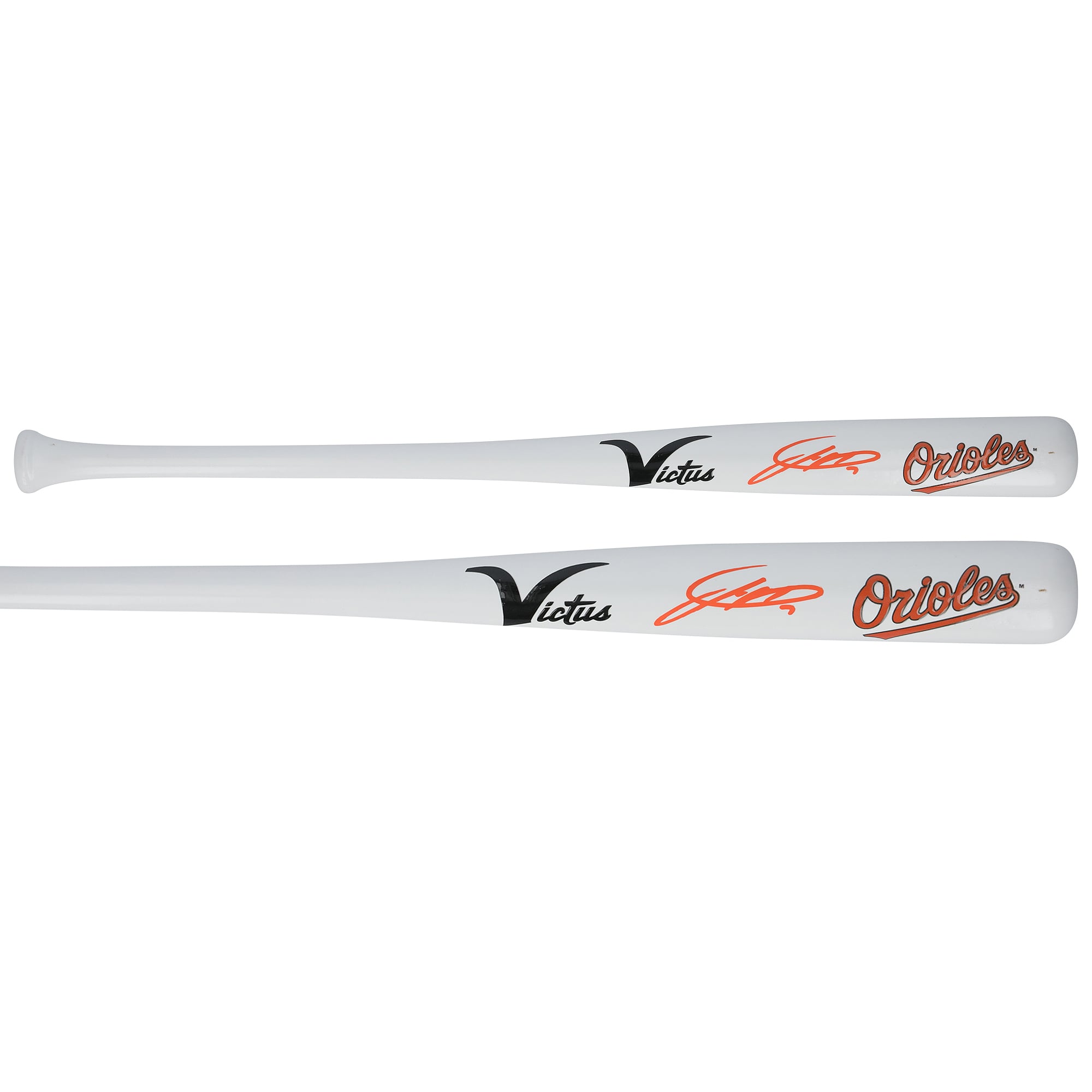 Mini mazza da baseball autografata da Jackson Holliday dei Baltimore Orioles, modello Victus Team ID.