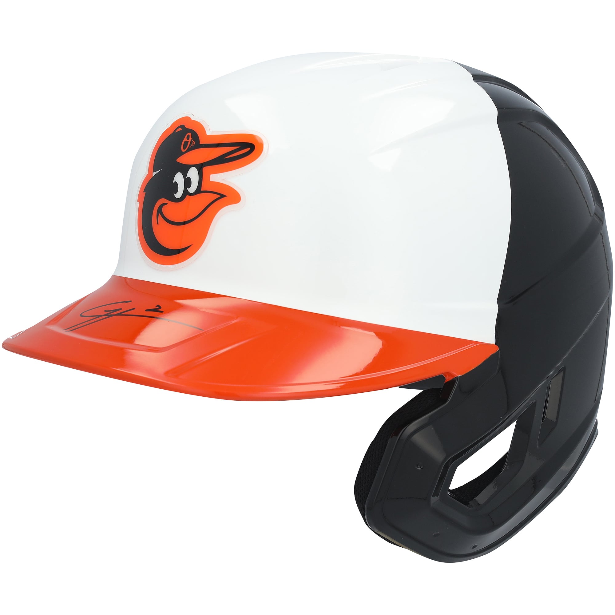 Casco da battitore replica autografato di Gunnar Henderson dei Baltimore Orioles.
