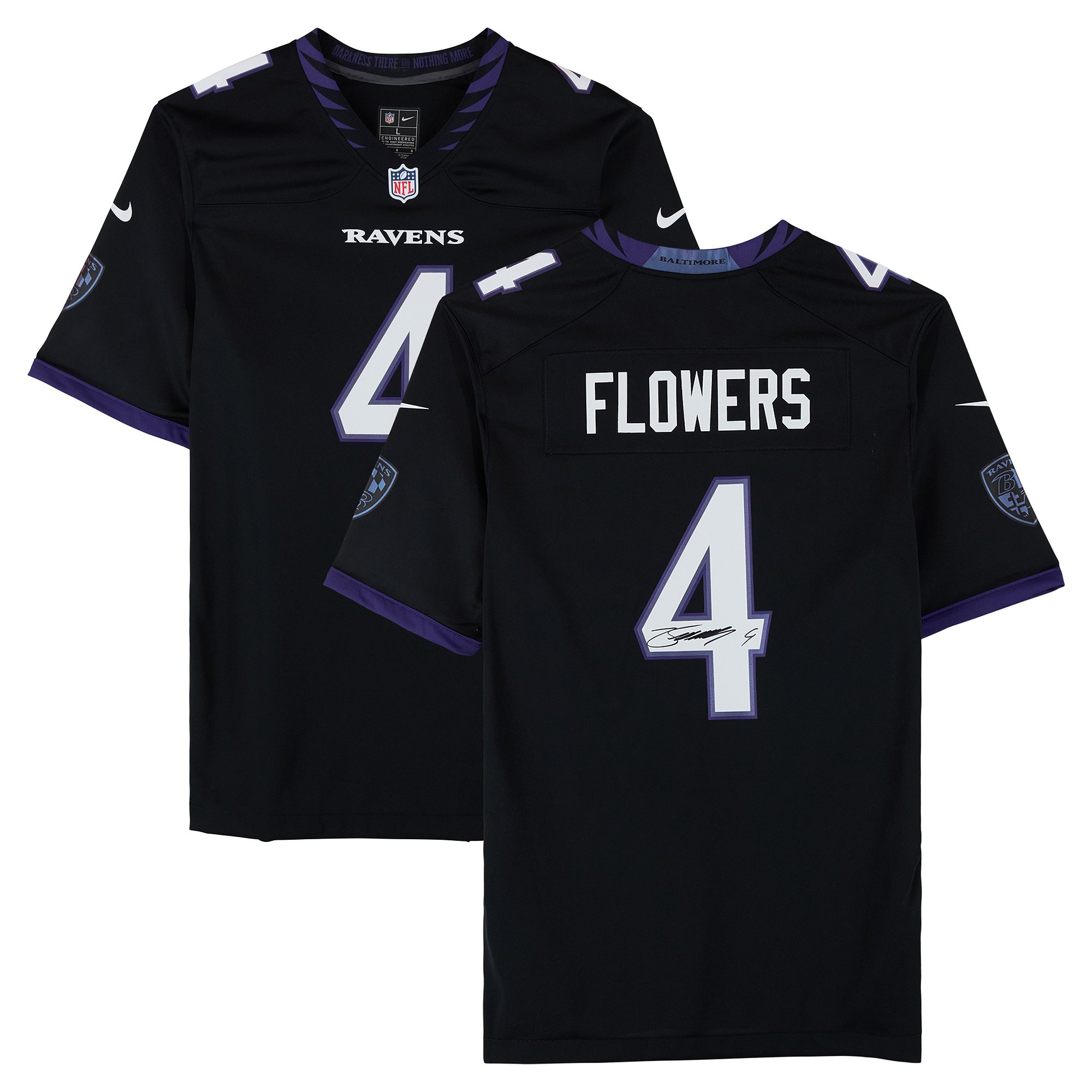 Zay Flowers Baltimore Ravens Autographed Nike 2026 Black Game Jersey