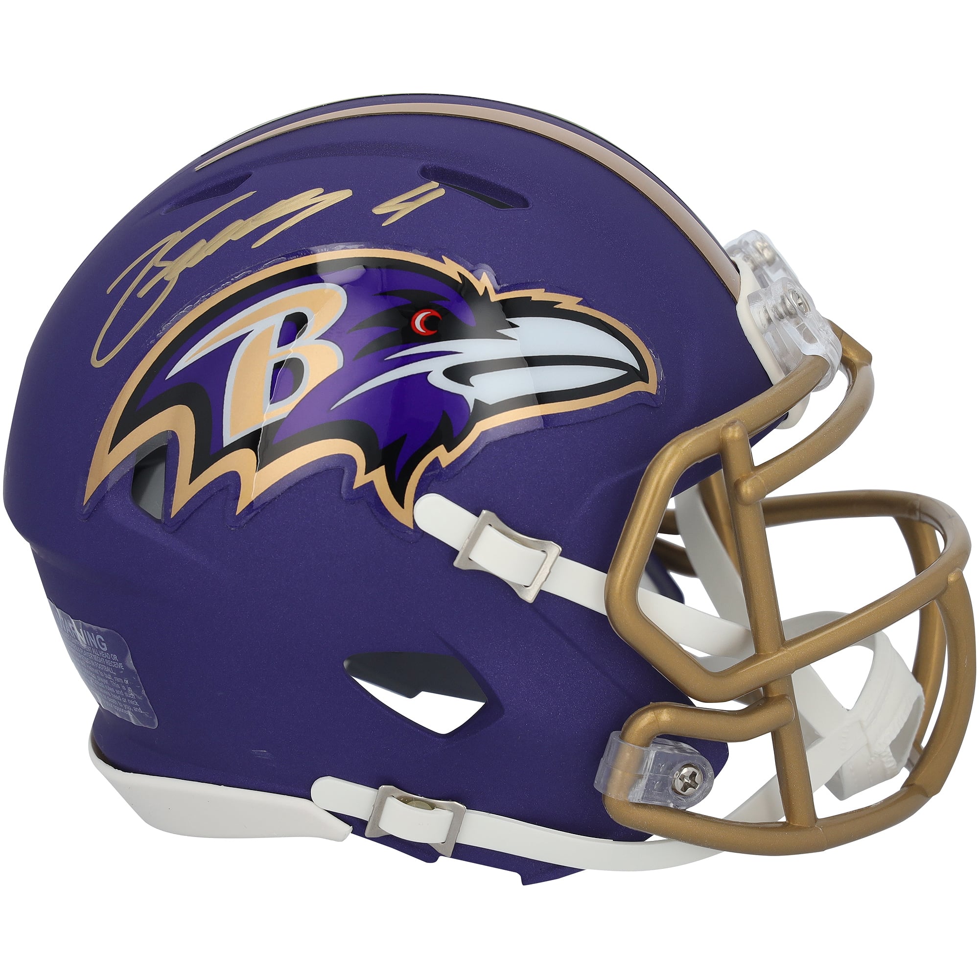 Zay Flowers Baltimore Ravens Autographed Riddell 2026 Alternate #1 Purple Speed Mini Helmet