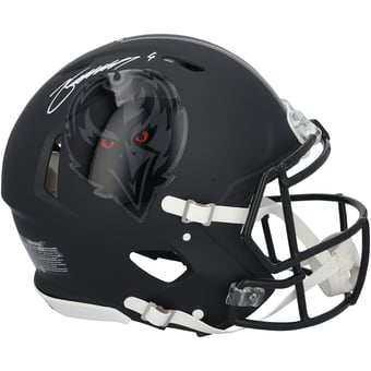 Zay Flowers Baltimore Ravens Autographed Riddell 2026 Alternate #2 Black Speed Authentic Helmet