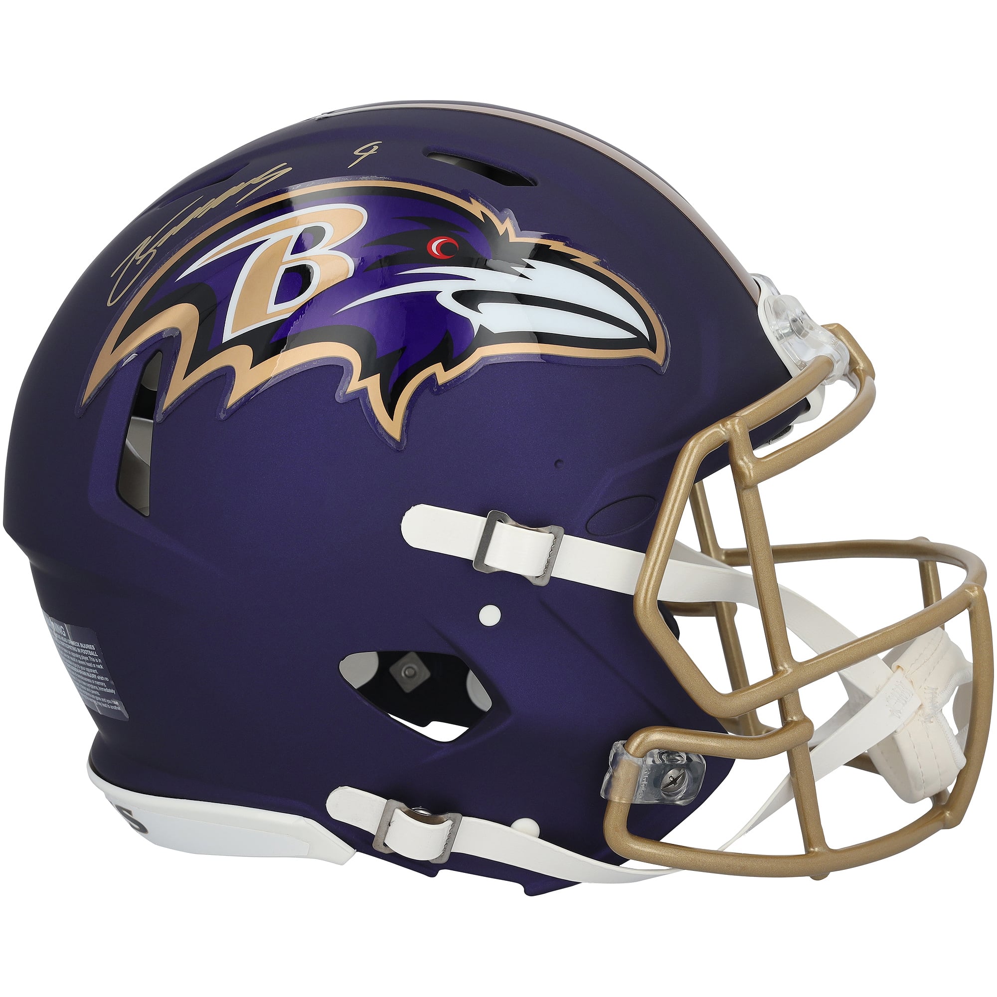 Casco Riddell 2026 Alternate #1 Purple Speed ​​Authentic autografato da Zay Flowers dei Baltimore Ravens.