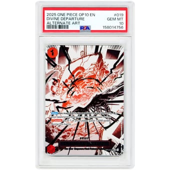 Divine Departure 2025 One Piece Royal Blood Parallel #OP10-019 PSA Authenticated 10 Card