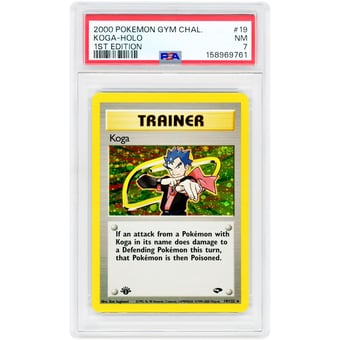 Koga 2000 Pokemon Gym Challenge 1st Edition Holo Rare #19 PSA Authenticated 7 Card