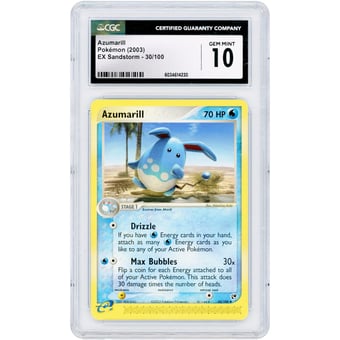 Azumarill 2003 Pokemon EX Sandstorm Uncommon #30 CGC Authenticated 10 Card