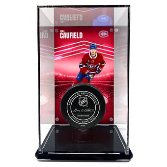 Cole Caufield Montreal Canadiens Tall Puck Display Case with Image