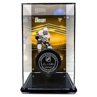 Sidney Crosby Pittsburgh Penguins Tall Puck Display Case with Image