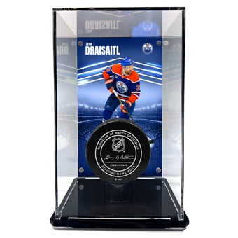 Leon Draisaitl Edmonton Oilers Tall Puck Display Case with Image