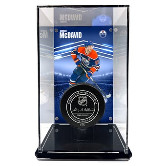 Connor McDavid Edmonton Oilers Tall Puck Display Case with Image
