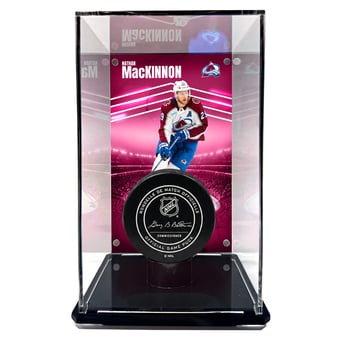 Nathan MacKinnon Colorado Avalanche Tall Puck Display Case with Image