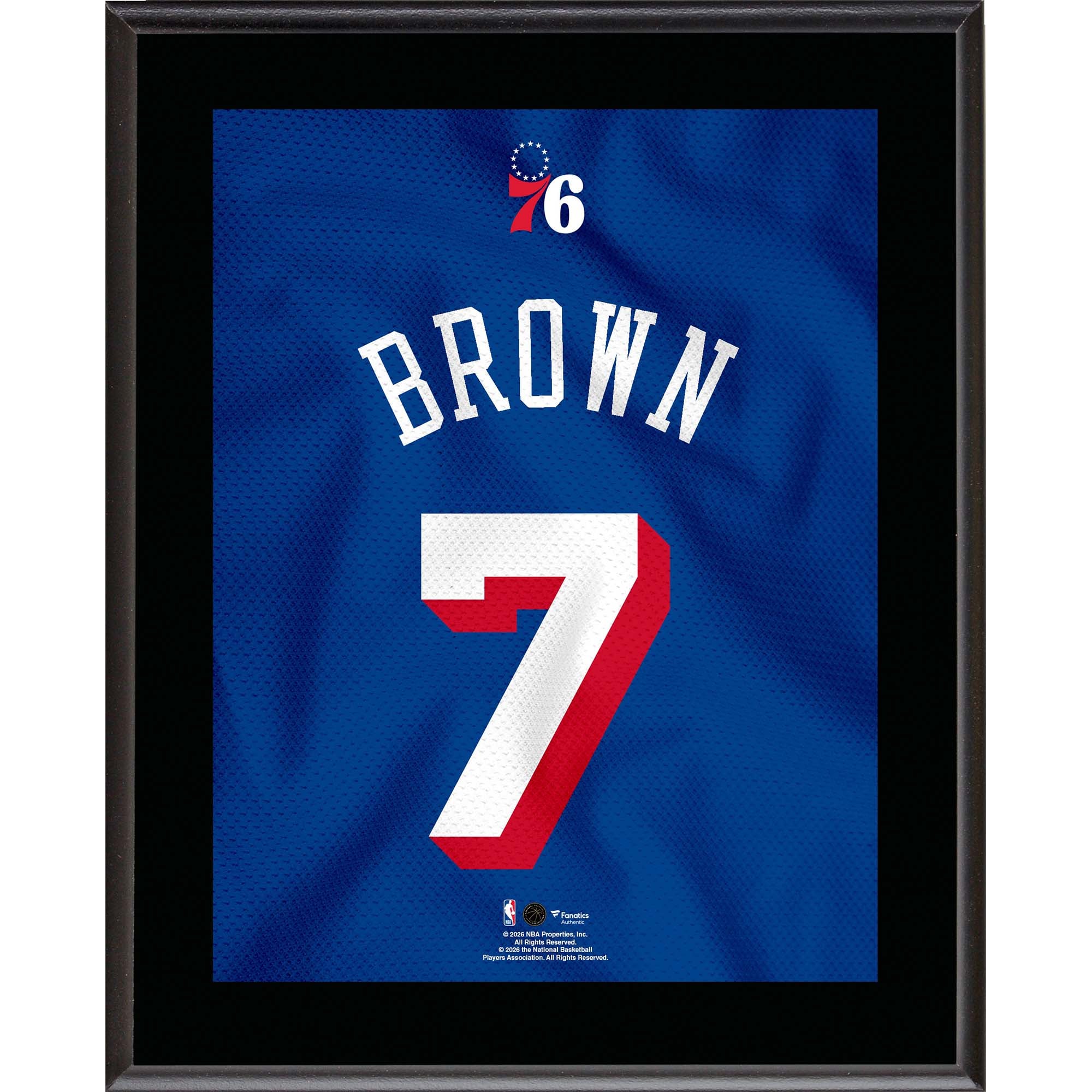Jaylen Brown Philadelphia 76ers 10.5" x 13" Jersey Number Sublimated Player Plaque