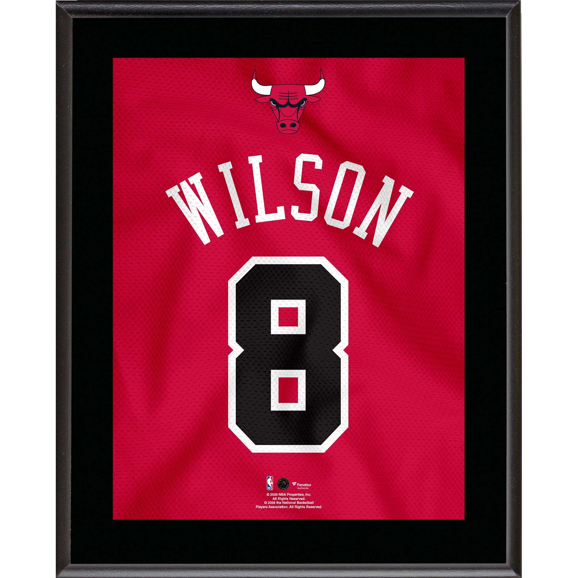 Caleb Wilson Chicago Bulls 10.5" x 13" Jersey Number Sublimated Player Plaque