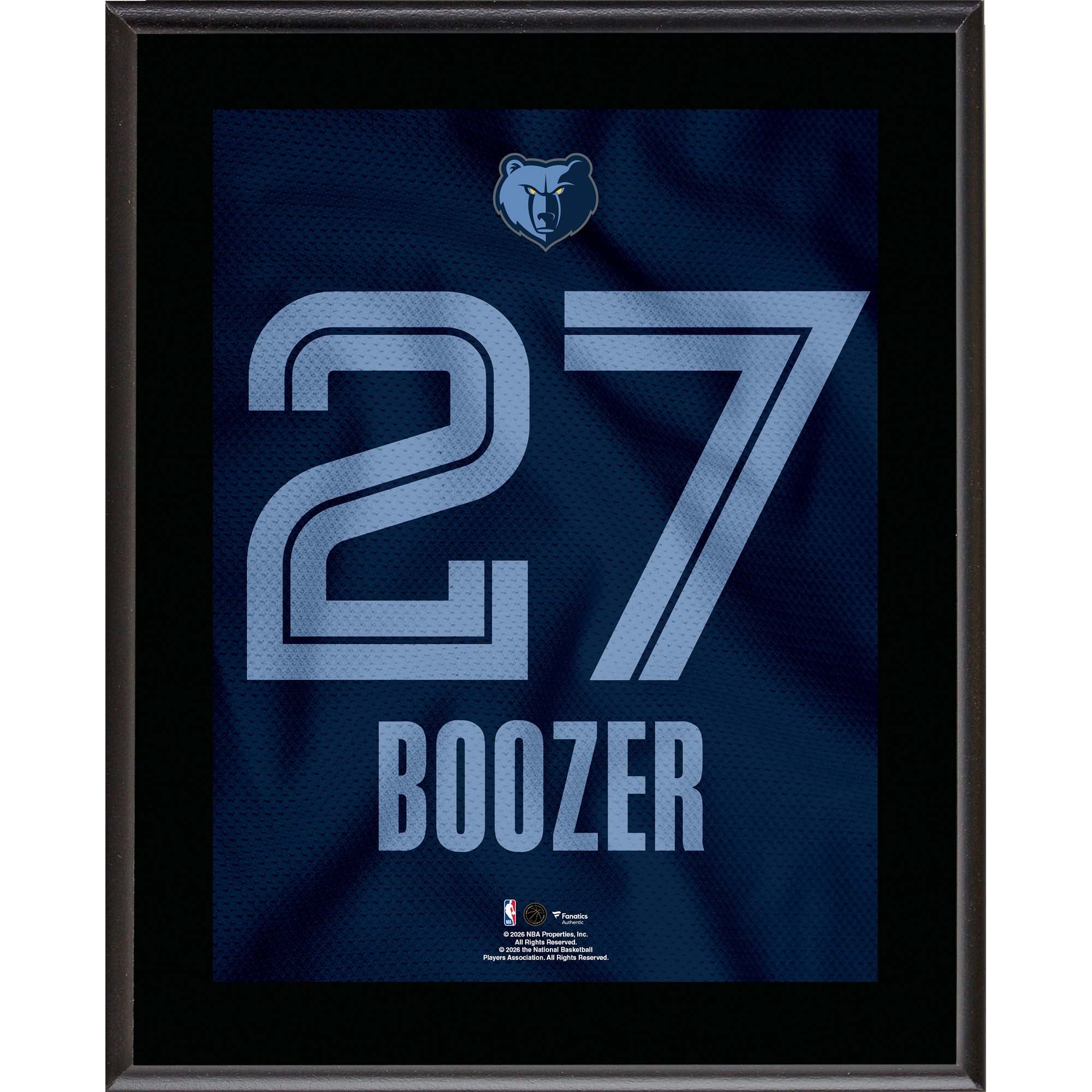Cameron Boozer Memphis Grizzlies 10.5" x 13" Jersey Number Sublimated Player Plaque