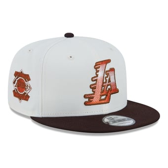 Men's New Era  White Los Angeles Lakers Pumpkin Spice 9FIFTY Snapback Hat