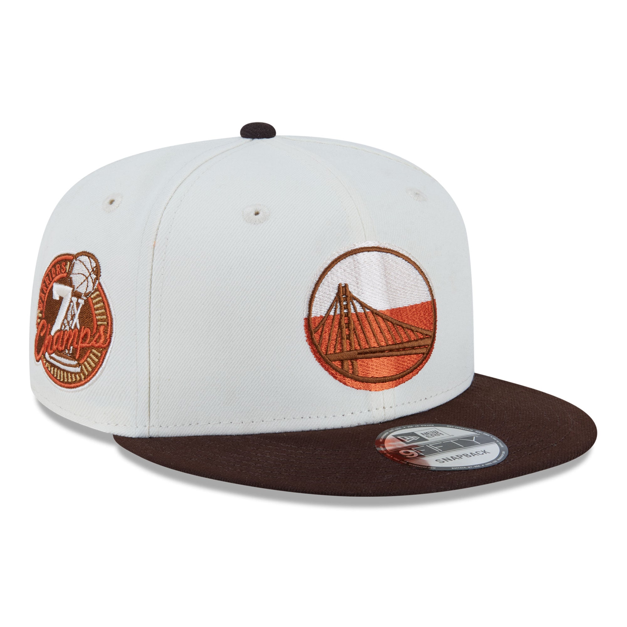 Men's New Era  White Golden State Warriors Pumpkin Spice 9FIFTY Snapback Hat