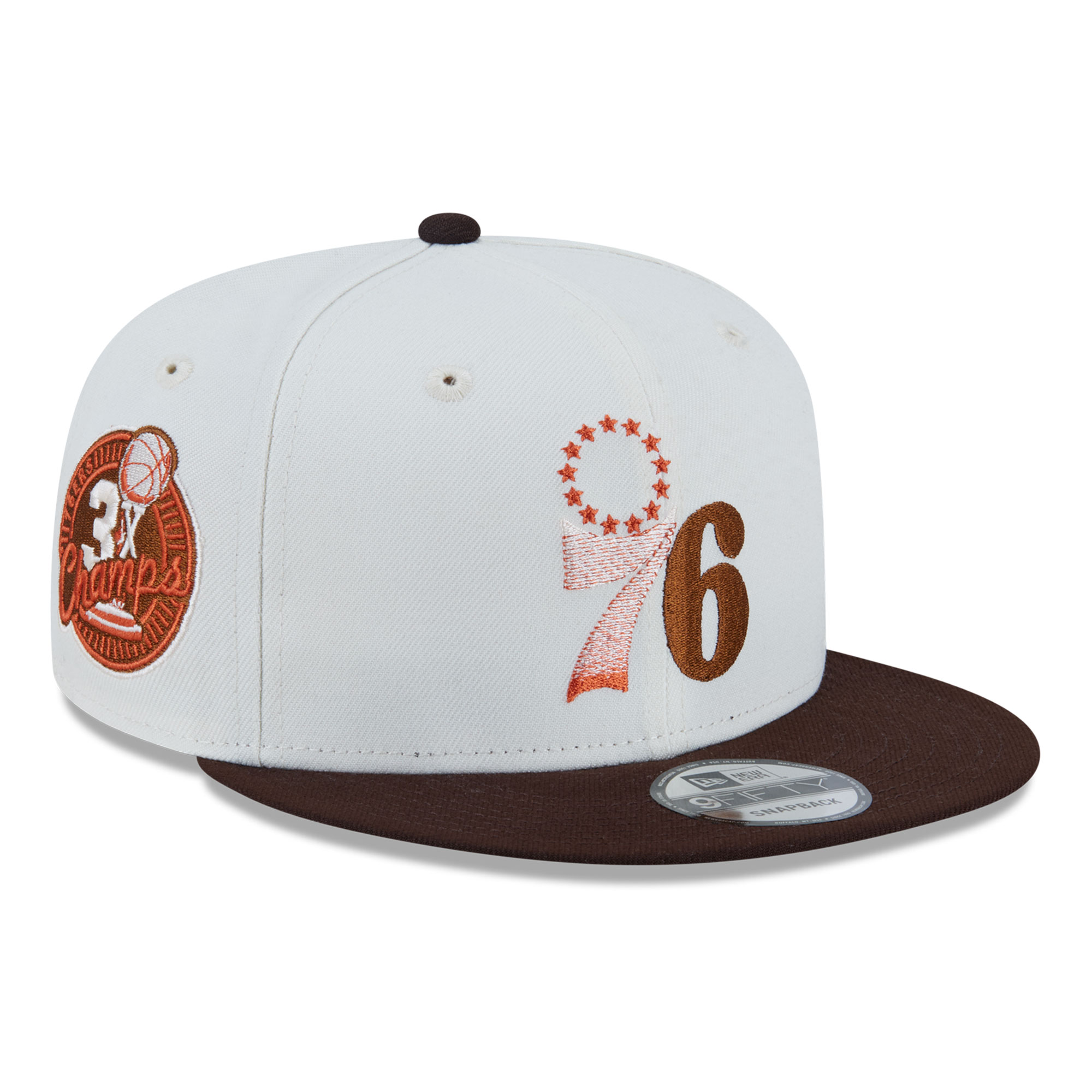 New Era Men's White Philadelphia 76ers Pumpkin Spice 9FIFTY Snapback Hat - Cream
