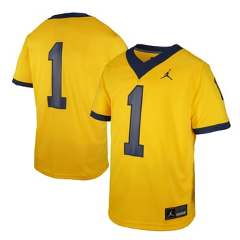 Toddler Jordan Brand  Maize Michigan Wolverines  Replica Football Jersey