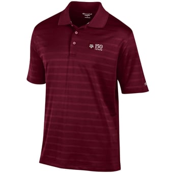 Men's Champion Maroon Texas A&M Aggies  150 Years Textured Solid Polo