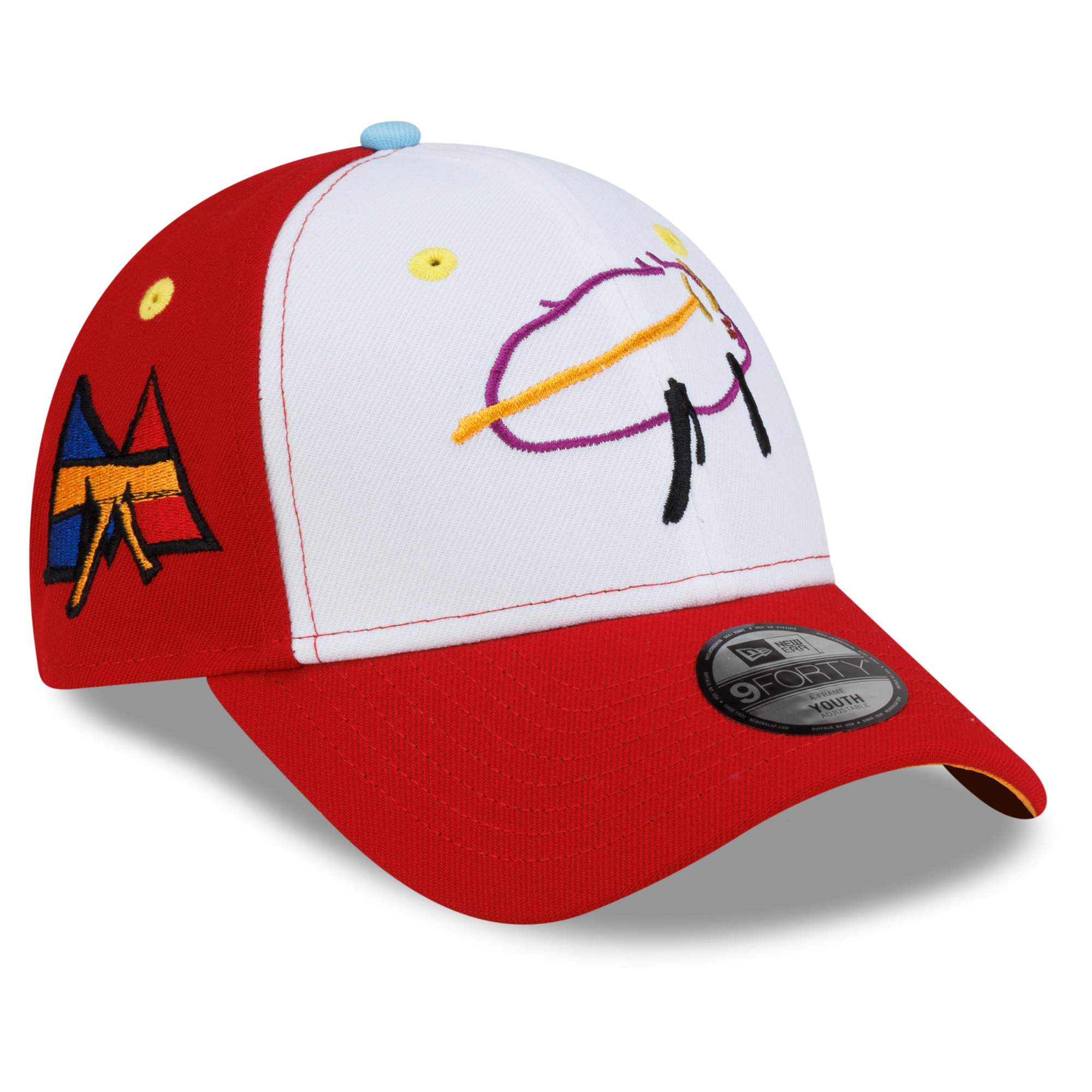 Youth New Era Josh Allen White/Red Buffalo Bills Mason Billustration 9FORTY Adjustable Hat