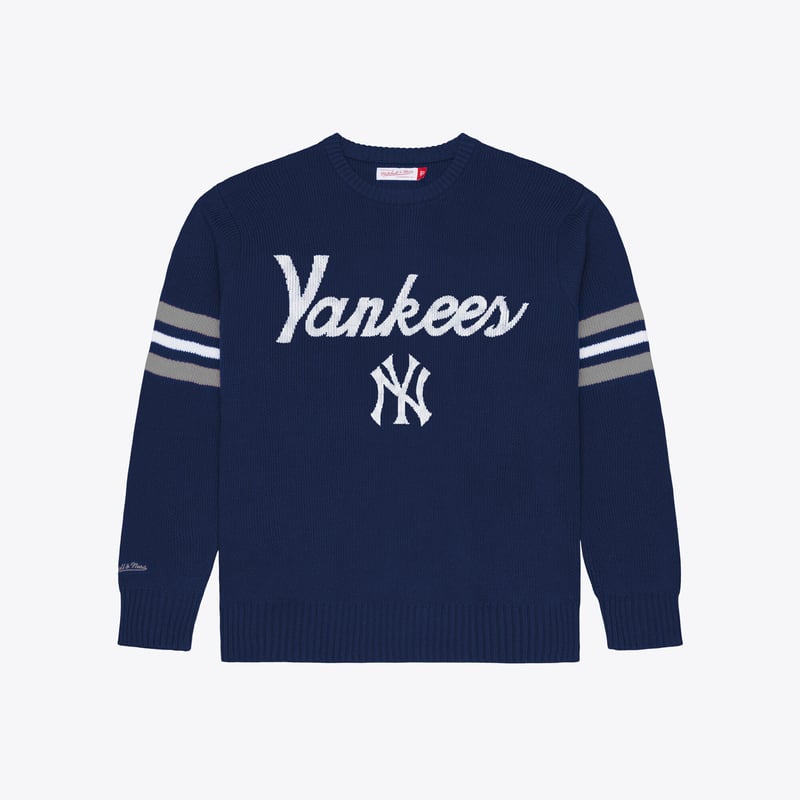 Men's Mitchell & Ness Navy New York Yankees Head Coach Sweater